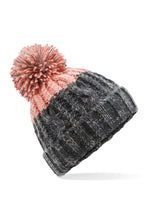 Load image into Gallery viewer, Unisex Adults Apres Cuffed Beanie - Graphite Gray/Blush