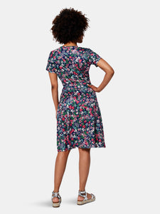 Perfect Wrap Cap Sleeve Dress in Garden Floral