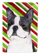 Load image into Gallery viewer, 28 x 40 in. Polyester Boston Terrier Candy Cane Holiday Christmas Flag Canvas House Size 2-Sided Heavyweight