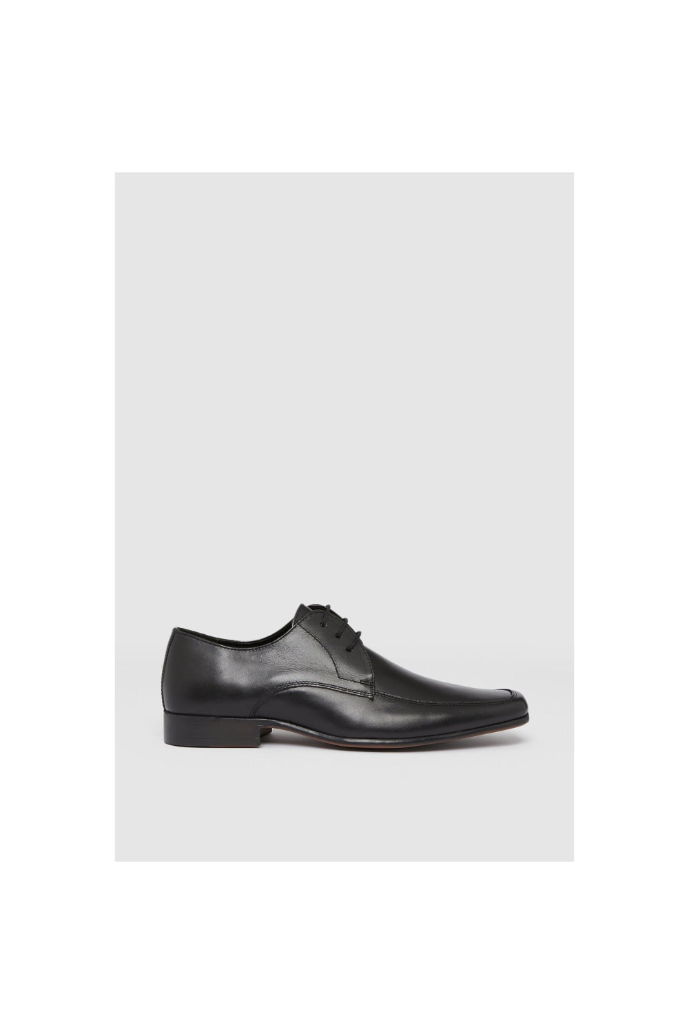 Mens Ron Leather Apron Derby Shoes - Black