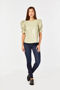 The Connie Anne Top - Sage Leather