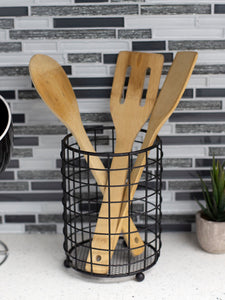 Grid Free-Standing Cutlery Holder with Mesh Bottom