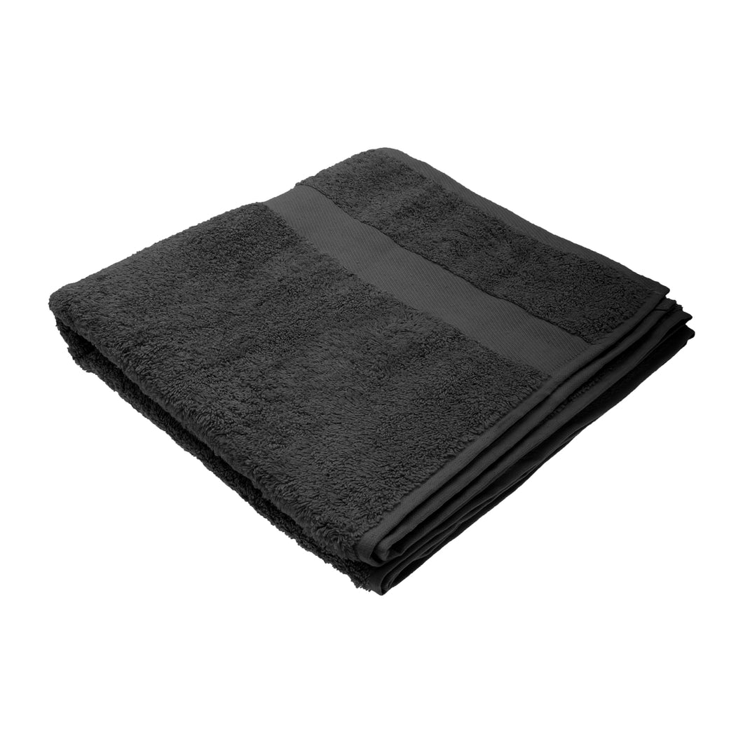 Jassz Premium Heavyweight Plain Bath Towel 28 x 56 inches (Pack of 2) (Black) (One Size)