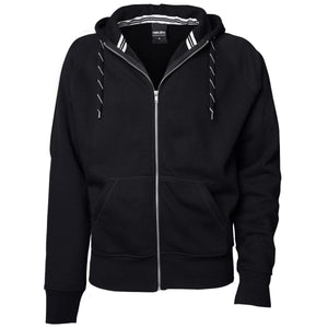 Tee Jays Mens Full Zip Hooded Sweatshirt (Black)