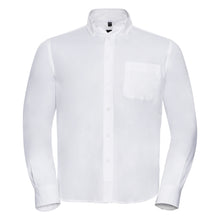 Load image into Gallery viewer, Russell Collection Mens Long Sleeve Classic Twill Shirt (White)