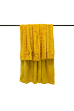 Load image into Gallery viewer, Furn Tundra Throw with Faux Fur Design (Ochre Yellow) (One Size)