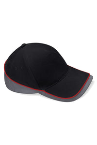 Beechfield Unisex Teamwear Competition Cap Baseball / Headwear (Pack of 2) (Black/Graphite Grey/Classic Red)