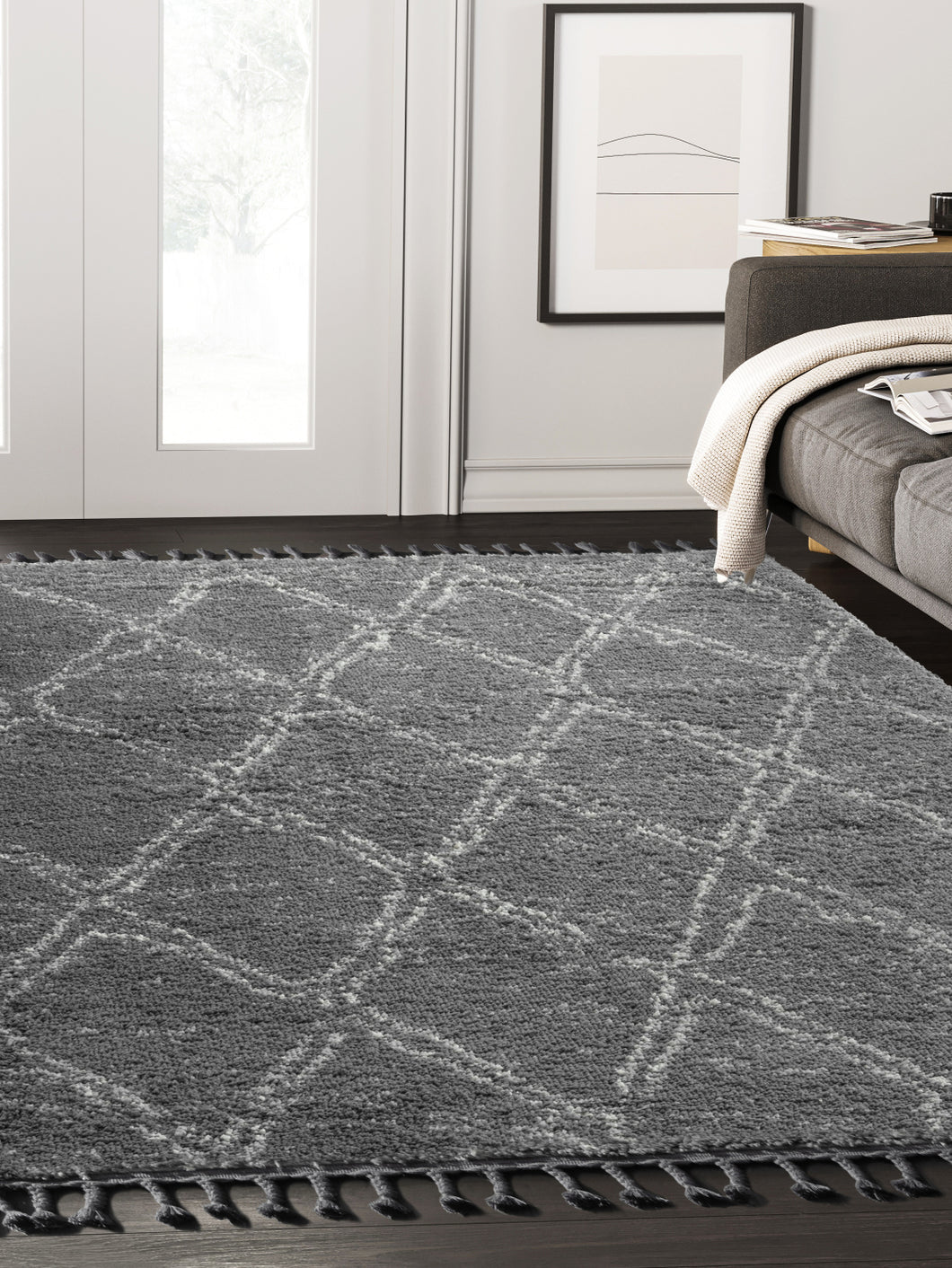 Willow Contemporary and Linear Shag Area Rug