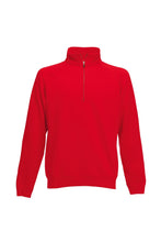 Load image into Gallery viewer, Fruit Of The Loom Mens Premium 70/30 Zip Neck Sweatshirt (Red)