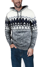 Load image into Gallery viewer, Color Block Pattern Hooded Sweater