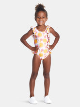 Load image into Gallery viewer, Girls Pink Grapefruit Ruffle Swimsuit