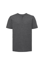 Load image into Gallery viewer, Russell Mens Henley HD T-Shirt (Gray Marl)