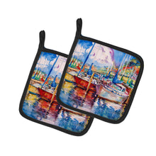 Load image into Gallery viewer, Tree Boats Sailboats Pair of Pot Holders