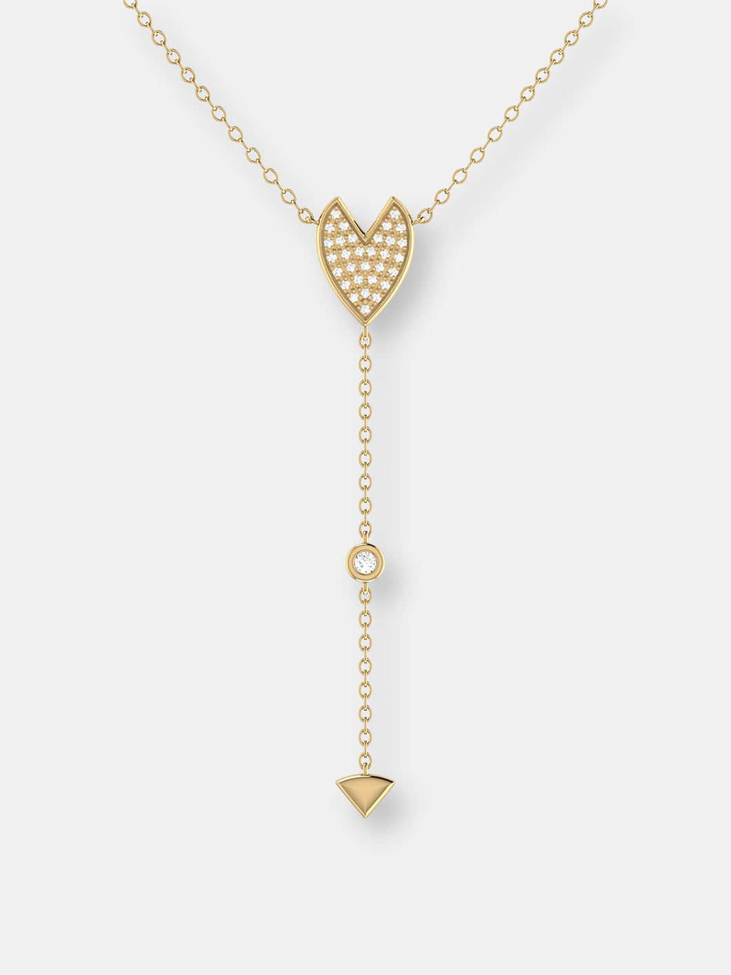 Raindrop Drip Diamond Y Necklace in 14K Yellow Gold Vermeil on Sterling Silver