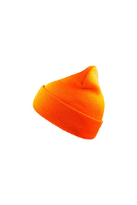 Wind Double Skin Beanie With Turn Up - Orange