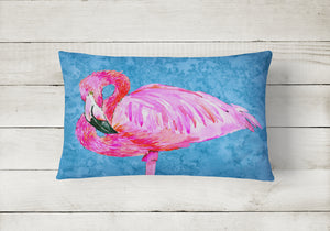 12 in x 16 in  Outdoor Throw Pillow Flamingo Canvas Fabric Decorative Pillow