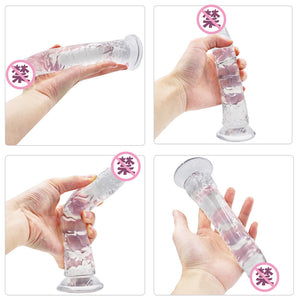 Strong Suction Cup Toy Mushroom Head Silicone Shape Dildo 8"