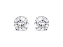 Load image into Gallery viewer, 14K White Gold 1/5 Cttw Round Brilliant-Cut Near Colorless Diamond Classic 4-Prong Stud Earrings
