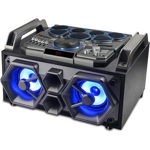 Bluetooth Light Up Boombox With Drum Kit