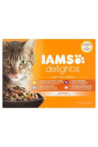 Iams Cat Delights Land & Sea Collection Cat Food In Gravy (12x3oz) (May Vary) (One Size)