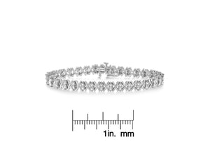 .925 Sterling Silver 1.0 Cttw Diamond Miracle-Set X-Link 7" Tennis Bracelet