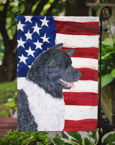 11 x 15 1/2 in. Polyester USA American Flag with Akita Garden Flag 2-Sided 2-Ply