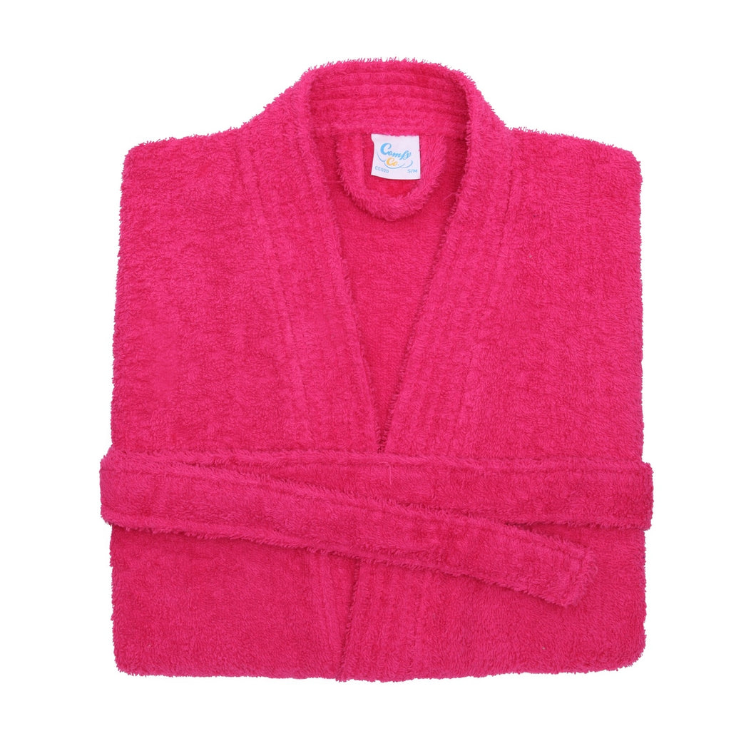 Comfy Unisex Co Bath Robe / Loungewear (Hot Pink) (L/XL (Length 51inch))