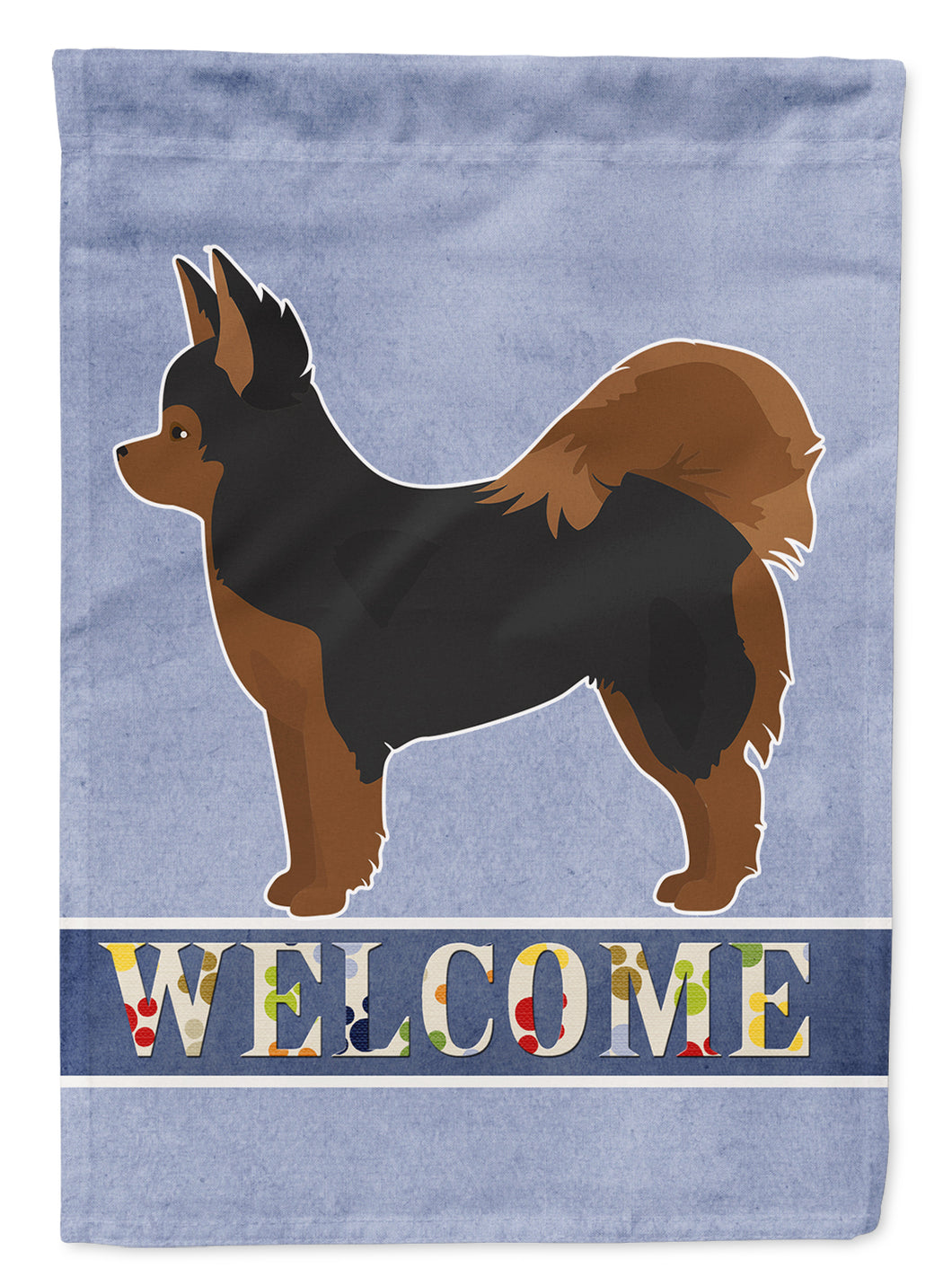 11 x 15 1/2 in. Polyester Black and Tan Pomchi Welcome Garden Flag 2-Sided 2-Ply