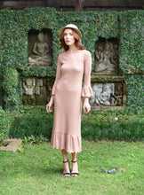 Load image into Gallery viewer, Marjorie Ruffle Dress In Camel Brown