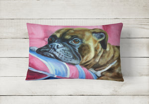 12 in x 16 in  Outdoor Throw Pillow Fawn Boxer Canvas Fabric Decorative Pillow