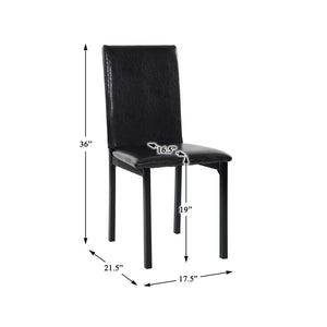 Jemez Black Metal Frame Dark Brown Faux Leather Dining Chair - Set of 4