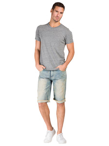 Men's Premium Denim Shorts Fit Light Blue Khaki Tinted 13" Inseam
