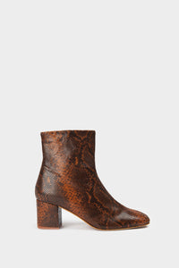 Samiria Python Ankle Boots Brown