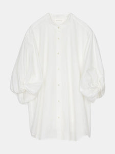 Twisted Sleeve Shirt in Off White
