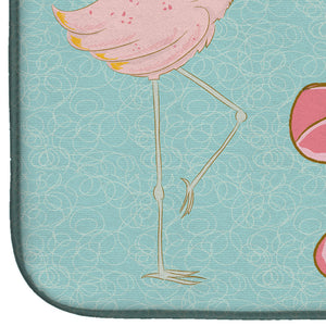 14 in x 21 in Flamingo Welcome Dish Drying Mat