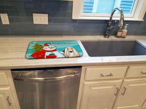14 in x 21 in Snowman with Afghan Hound Dish Drying Mat