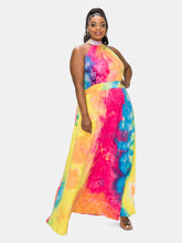 Load image into Gallery viewer, Tie Dye Halter Neck Maxi Dress