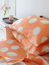 Load image into Gallery viewer, Sheet Set: Cream Flowers on Orange