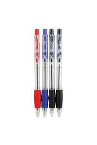 Tiger Retractable Easy Grip Ball Point Pens (Pack of 4) (Blue/Black/Red) (One Size)