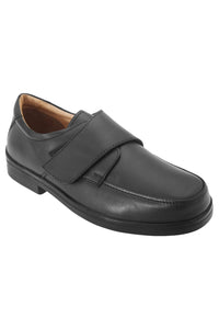 Mens Extra Wide Fitting Touch Fastening Casual Shoes (Black)