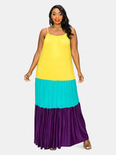 Load image into Gallery viewer, Colorblock Cami Neck Maxi Dress