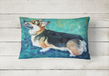 Load image into Gallery viewer, 12 in x 16 in  Outdoor Throw Pillow Corgi Pembroke Canvas Fabric Decorative Pillow