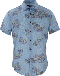 Scott Paisley Vines Blue Shirt