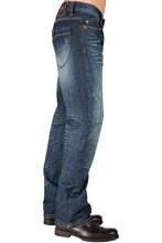 Load image into Gallery viewer, Men&#39;s Slim Straight Premium Jeans Dark Tinted Blue Hand Rub Whisker