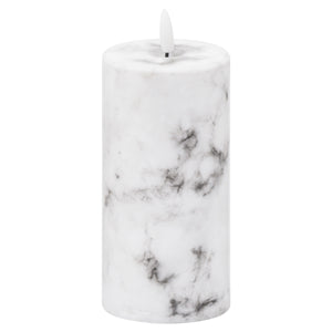 Luxe Collection Marble Natural Glow Electric Candle - White/Black