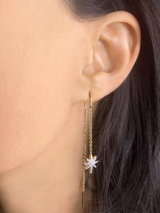 Twinkle Star Tack-In Diamond Earrings in 14K Yellow Gold Vermeil on Sterling Silver