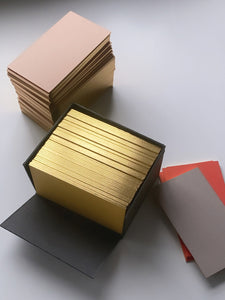 Greige Small Cards With Gold Edging