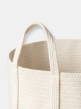 Load image into Gallery viewer, Dolder Yellow and White Cotton Rope Laundry Basket