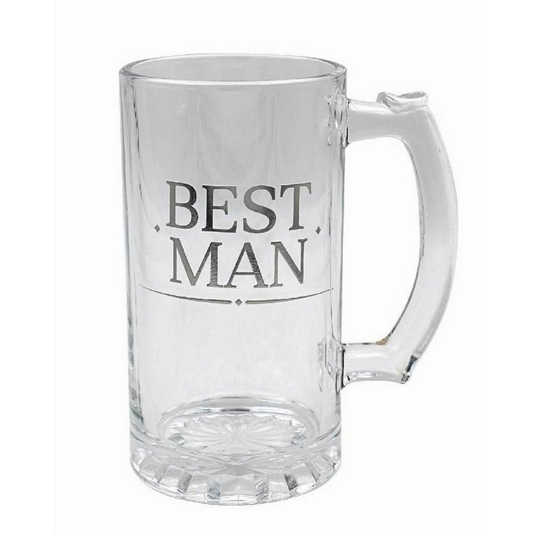 Best Man Glass Drink Tankard (Clear) (One Size)