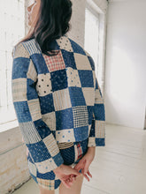 Load image into Gallery viewer, Indigo Checker Quilted Chore Jacket